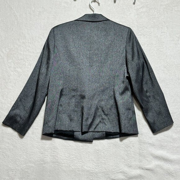 Anne Klein Blazer Coat Gray/Silver 2 Button 2 Pocket w/ Gold Pin Women's Size 14 - Picture 13 of 13